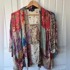 Young Threads Patchwork Boho Topper Kimono Small Festival Western Hippie